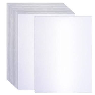 Imagem de 120 folhas de cartolina branca brilhante 21 x 28 cm, papel perolado para impressora dupla face, 250 g/m², papel perolado para convites, certificados, artesanato, cartões DIY