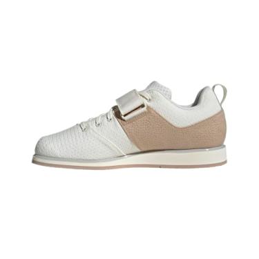 Imagem de adidas Tênis unissex para halterofilismo Powerlift 5, Branco/Wonder Alumina/Arenito Quente, 9 Women/8 Men