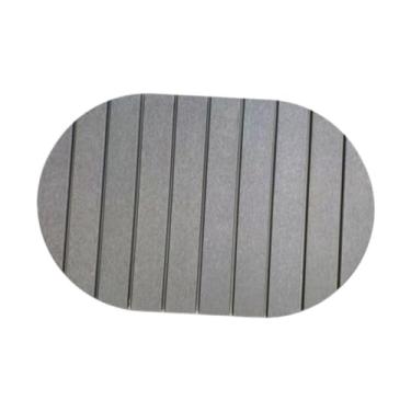 Imagem de ＫＬＫＣＭＳ Tapete de secagem de prato isolado, tapete de bar grande dobrável, escorredor de prato, tapete oval para casa, café, bar, acessórios de, Cinza