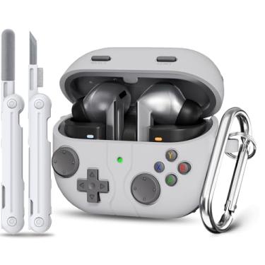 Imagem de Capas clássicas de jogos para Samsung Galaxy Buds 3 e capa para Galaxy Buds 3 Pro, design de jogador de jogos de silicone macio com capa de botão 3D para Samsung Buds Pro 3 para homens com kit de