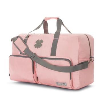 Imagem de Bolsas de viagem da sorte, bolsa de ginástica, bolsa de viagem e bolsa esportiva grande para homens, bolsas dobráveis noturnas para mulheres e homens com alça de ombro ajustável, carvão, Rosa de noiva, 115L