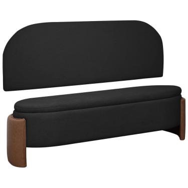 Imagem de Kit Cabeceira e Calçadeira Império Casal para Cama Box 140cm Bouclê Facto - SOFA STORE