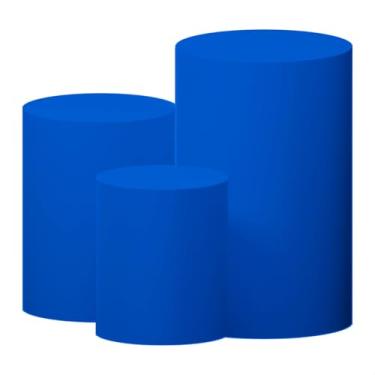 Imagem de Kit 3 Capas de Cilindro P M G Para Festa Sublimado Tecido Veste Fácil (Azul Royal)