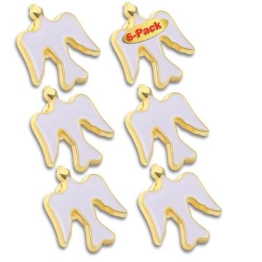 Imagem de 12/50/100 pacotes de alfinetes de lapela esmaltados de pomba branca banhado a ouro - Espírito Santo/Paz/Presentes Memoriais para roupas bolsas chapéu, 25X22MM, Metal, Sem pedras preciosas