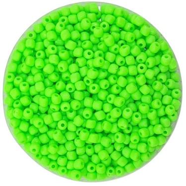 Imagem de Miçanga 4mm Colorida Miçangão Leitosa 50 gramas - 10de10, Verde