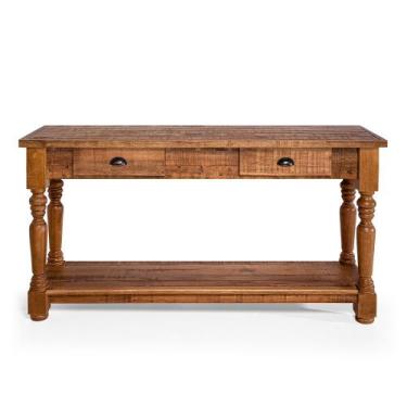 Imagem de Aparador de Apoio Rústico Decorativo em Madeira Maciça Bh 150cm com Pé