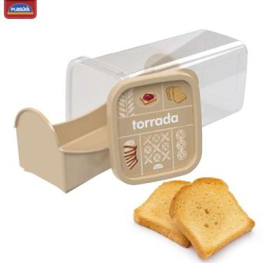 Imagem de Pote Porta Torrada e Biscoito Bandeja Servir Café da Manhã - PLASUTIL,