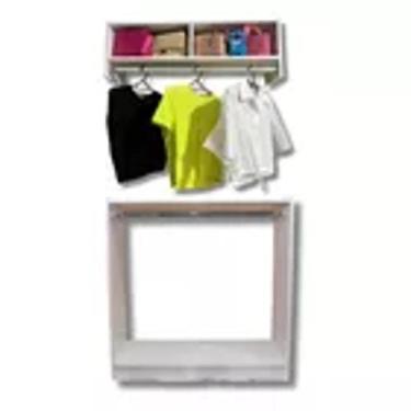 Imagem de Kit Loja De Roupas Balcão Expositor + Araras Roupas Branco - MOVEIS AL