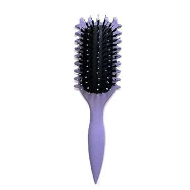Imagem de Pente de cabelo feminino pente de cabelo cacheado em formato oco multifuncional massagem no couro cabeludo e escova de cabelo fofa ferramentas de penteado (roxo)