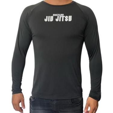 Imagem de Manga Longa Rash Guard Compressão Masculina Jiu Jitsu - Sem marca, Pre