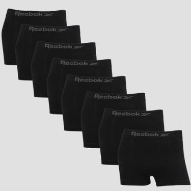 Imagem de Kit 8 Cuecas Boxer Masculina Reebok Original Lisa Premium, 8 preto, G