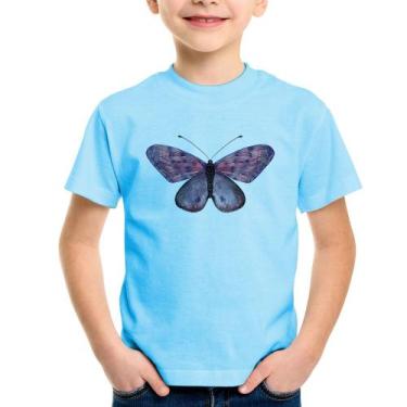Imagem de Camiseta Infantil Borboleta Lilás - Foca na Moda, Azul bebê, 8