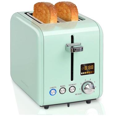 Imagem de Torradeira Elétrica 2 Fatias com 7 Níveis de Tostagem, 900W, 110v, SEEDEEM, Verde