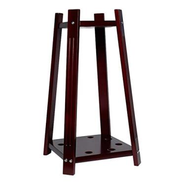 Imagem de Suporte para tacos de piscina, suporte de piso de madeira maciça, comporta 8 tacos