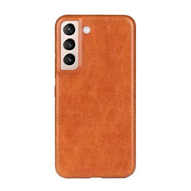 Imagem de Para samsung s23 22 s21 nota 20 ultra fino couro pele interior capa de telefone para galaxy a53 a52 a72 a12 a22 a03s, marrom, para galaxy s21