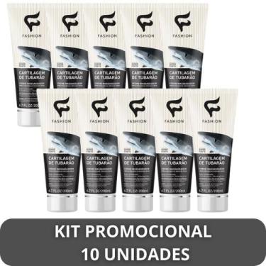 Imagem de Creme Massageador Fashion Cartilagem de Tubarão Bisnaga 200ml Kit 10 U