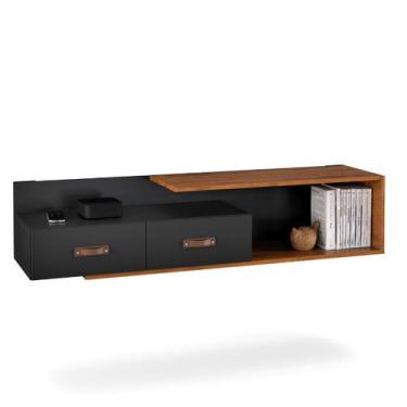 Imagem de Rack Nicho Bancada Suspenso Aéreo de Parede Sala de Estar Tv 60 Polega