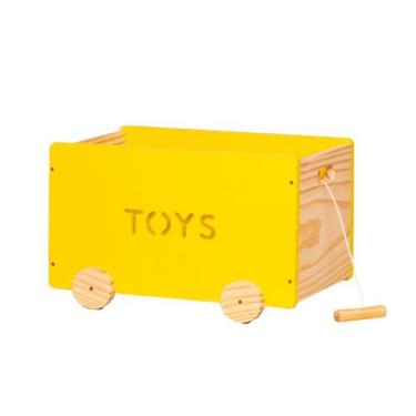 Imagem de Caixa De Brinquedos De Madeira Com Rodinhas E Puxador Toys - Curumim K