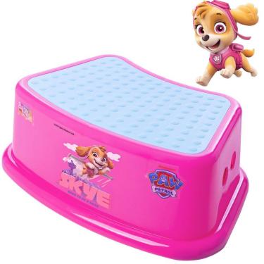 Imagem de Banquinho Degrau Infantil Patrulha Canina Skye Baby Style Crescidinhos Antiderrapante Seguro e Resistente Menina