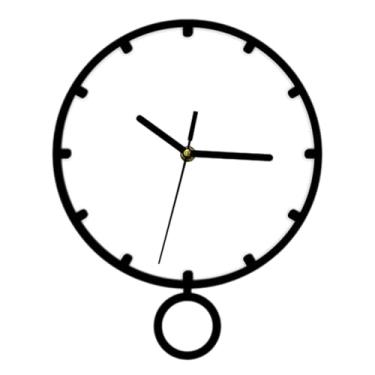Imagem de Wswqop Relógio pendurado de parede com ornamento de parede pêndulo relógio decorativo silencioso para o quarto de crianças, Branco