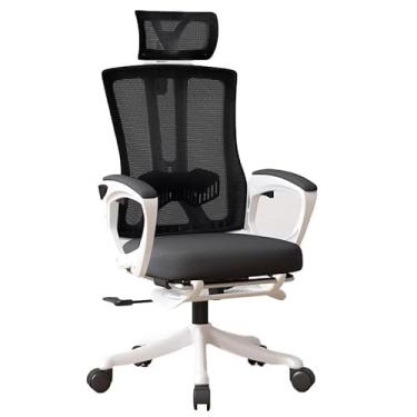 Imagem de Lzyjckh Cadeira de escritório ergonômica de malha com apoio para os pés, Cadeira de mesa de escritório em casa Cadeira de mesa executiva para computador para casa, escritório, jogos,Black b