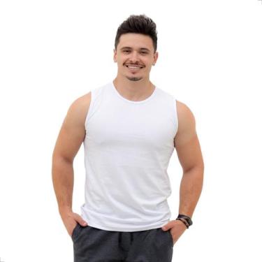Imagem de Camiseta Cavada Regata Masculina Básica Algodão Treino Academia  - Tec