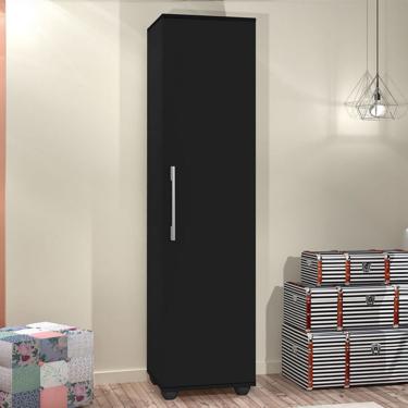Imagem de Armário Multiuso Sofia 1 Porta 4 Prateleiras Preto - J&a Móveis