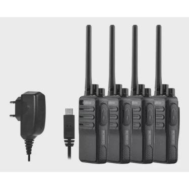 Imagem de Kit 4 Radio Comunicador Intelbras RC3002 Com 4 Carregador V8