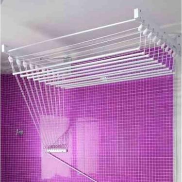 Imagem de Varal De Parede Individual 10 Varetas Branco - 100cm Facilium