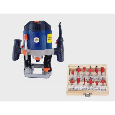 Imagem de Kit Tupia Coluna 110v + 15 Peças de fresas 8mm