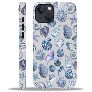 Imagem de Kapadiy Capa para iPhone 13 iPhone 14, verão praia concha para mulheres homens capa protetora de corpo inteiro à prova de choque 2 em 1 silicone + capa rígida de PC para iPhone 13 iPhone 14