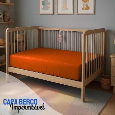 Imagem de Capa Para Colchão Berço Mini Cama Impermeável Com Zíper Laranja - Mira