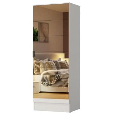 Imagem de Sapateira Armário Multiúso Madesa Isis 1 Porta com Espelhos - Branco