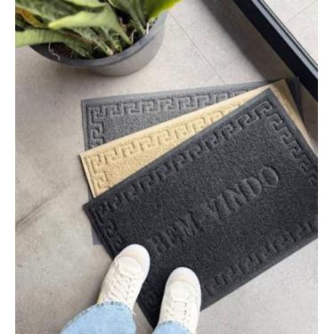 Imagem de Tapete de porta Vinil Tapecol 40x60cm Prático Moderno Durável, Bege