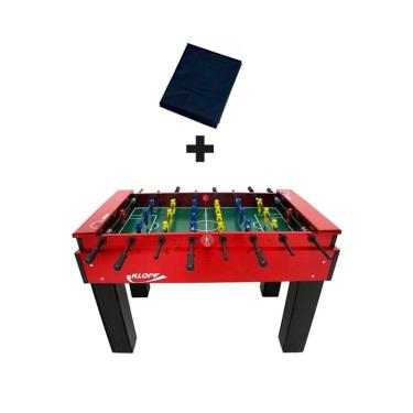 Imagem de Mesa de pebolim totó luxo Varões Passantes, Bonecos de Plástico 1052 klopf + Capa