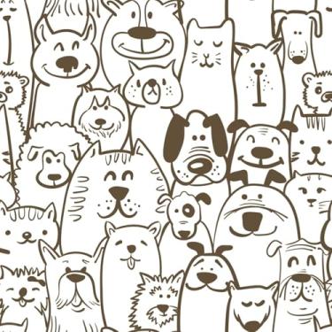 Imagem de Fiula Papel de parede marrom cachorro 43,9 cm x 993,2 cm