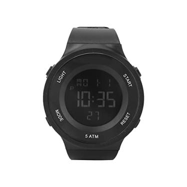 Imagem de Relógio eletrônico de estudante, relógio luminoso de LED à prova d'água, relógios minimalistas modernos, cronômetro à prova d'água, alarme, relógio esportivo digital de horário duplo, preto