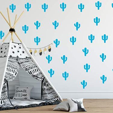 Imagem de Adesivo de Parede Cactos Azul Celeste 60un