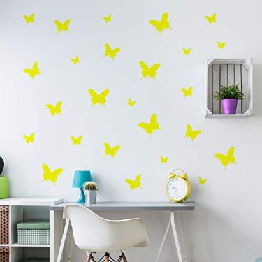Imagem de Adesivo de Parede Borboletas Amarelas 25un Cobre 1,5m²