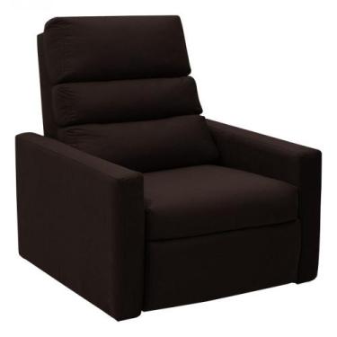 Imagem de Poltrona do Papai Reclinável Ravena Sintético Marrom - Star Confort, M