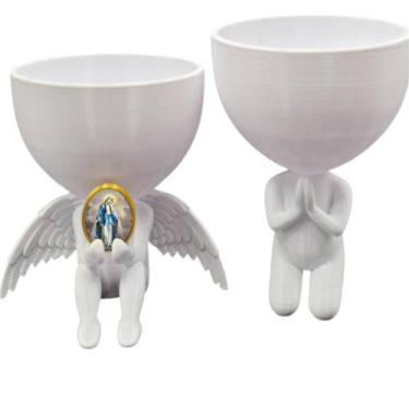 Imagem de Kit Decoração Nossa Senhora das Graças Anjinho  Oração - Point da Fe