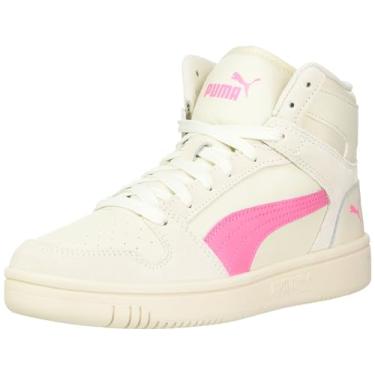Imagem de PUMA Unissex-Child Rebound Layup Mid, Alpine Snow-Strawberry Burst-Frosty Pink, 21