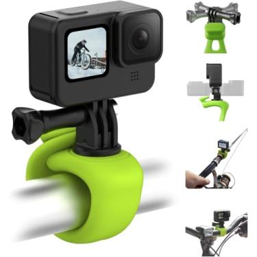 Imagem de TELESIN Suporte de alça flexível para câmera 360 para bicicleta, motocicleta, guiador, tubo, barra rolante, bastão, suporte de esqui, acessórios para GoPro Max Hero 13 12 11 10 9 Insta360 Ace Pro X3