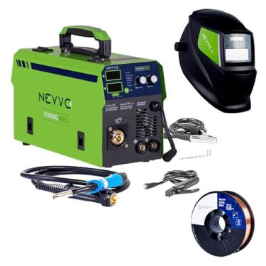 Imagem de Máquina Inversora De Solda Fixmig1665 Bivolt 160a Mig Com E Sem Gás 3 Em 1 Mma Tig + Máscara de Solda Com Escurecimento Automático MSN1200 NEVVO + 1kg Arame Auto Protegido