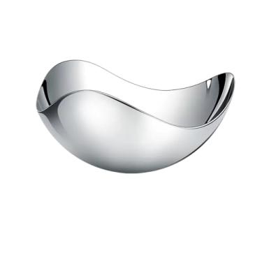 Imagem de cesta de frutas Luz de aço inoxidável estilo luxo placa frutas sala estar casa ornamentos decorativos prata mesa café prato frutas decoração de cozinha(Grande)
