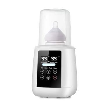 Imagem de Homefy Aquecedor de mamadeira, aquecedor de leite 3 em 1, descongela leite materno congelado, visor de LED, luz noturna, esterilizador a vapor, temperatura ajustável, perfeito para fórmula, frascos de