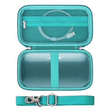 Imagem de Supmay Estojo rígido para alto-falante Bose SoundLink Flex Bluetooth, estojo de viagem com bolso de malha com zíper para cabo USB-C, manuais e outros acessórios, verde + verde