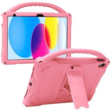 Imagem de JOGUIIA Capa infantil para iPad 10ª geração (10 polegadas 2022)/11ª geração (A16) 11 polegadas 2025, capa infantil durável à prova de choque com suporte para iPad 11ª/10ª geração (rosa)