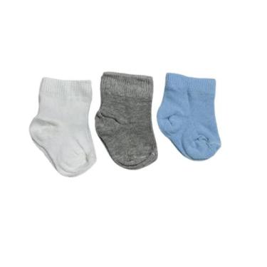 Imagem de Kit Meia 3 Pares para bebê Recem Nascido Totó, Menino liso, RN