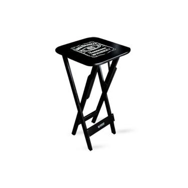 Imagem de Mesa Bistrô Dobrável Jack Daniel`s Madeira Preta Ideal para Bares e Restaurantes